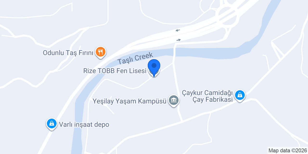 Rize TOBB Fen Lisesi konumu