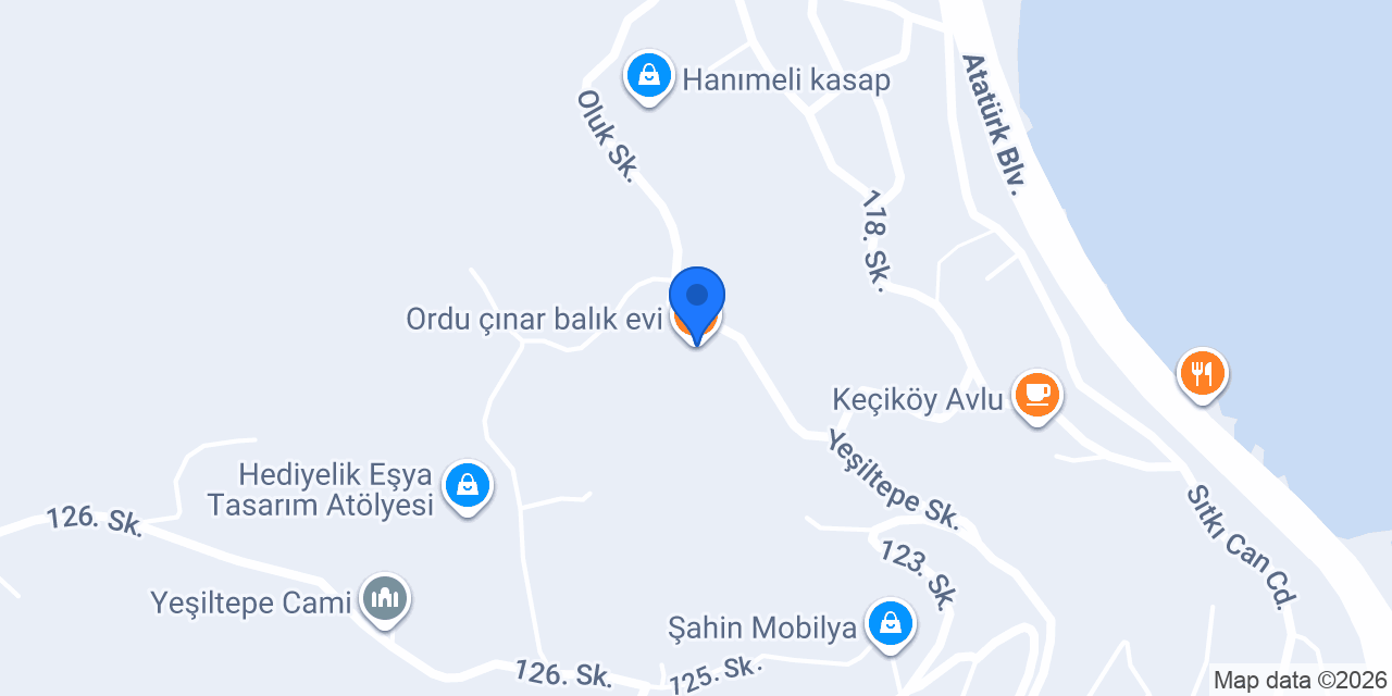 Ordu çınar balık evi konumu