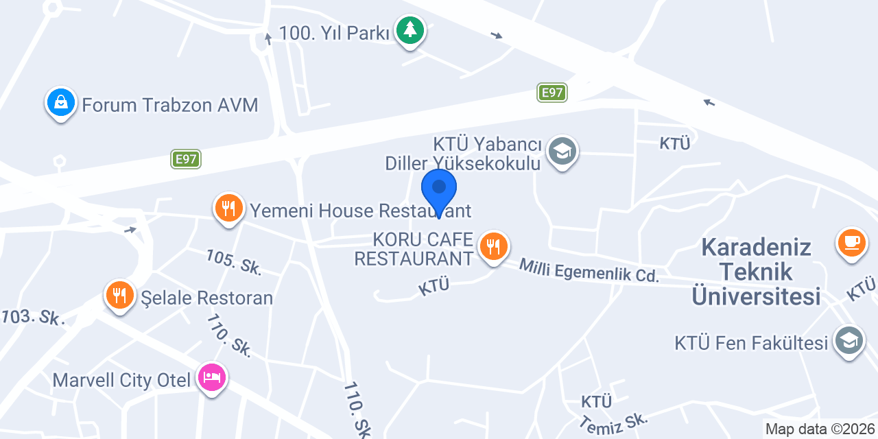 KTÜ Koru Otel konumu