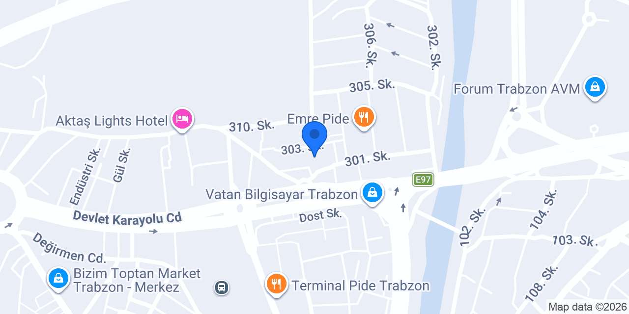 AK Hırdavat Trabzon konumu