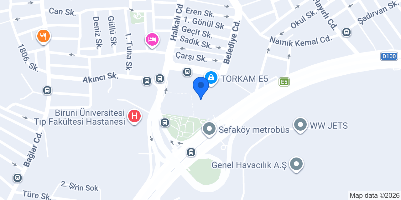 GUA SEFAKÖY METROPARK konumu