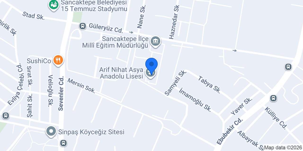 Arif Nihat Asya Anadolu Lisesi konumu
