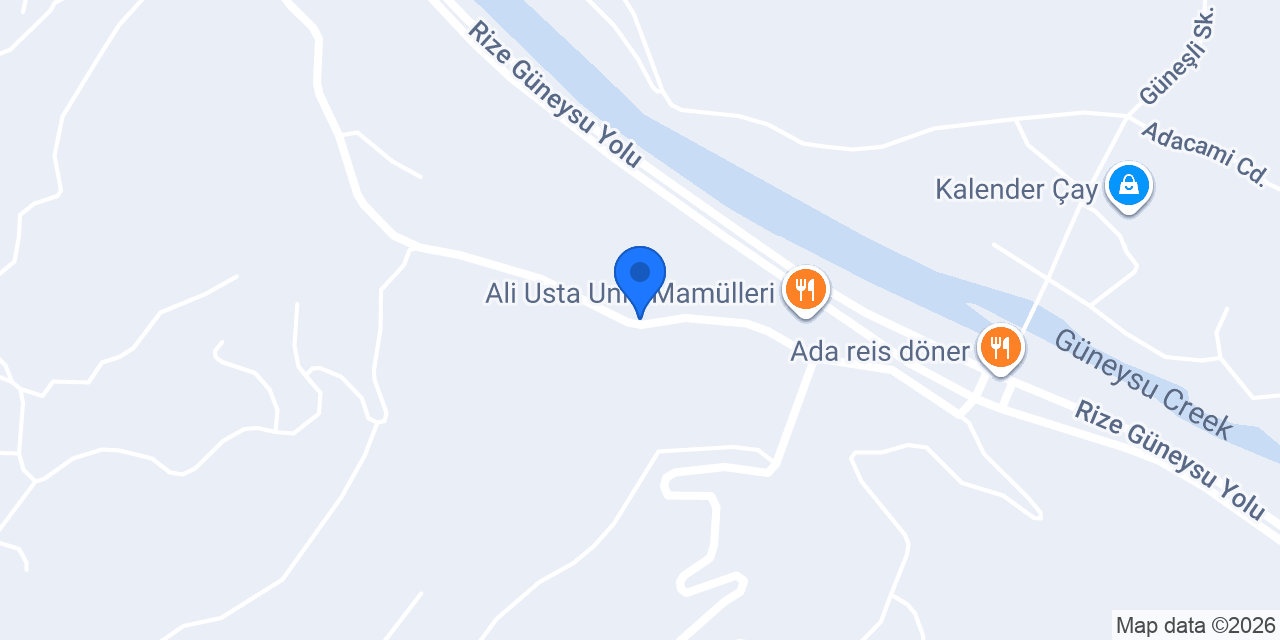 Rize Yöresel Pazarköy Terayağı konumu