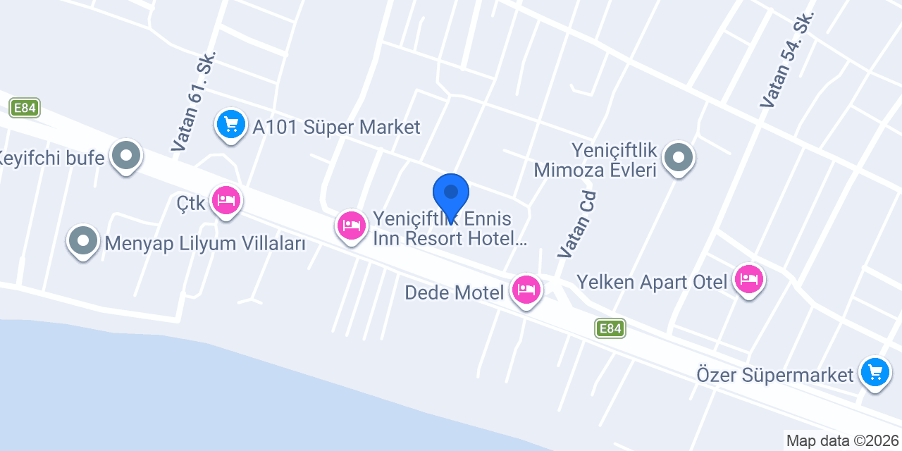 Yeniçiftlik Eroğulları Pansiyon konumu