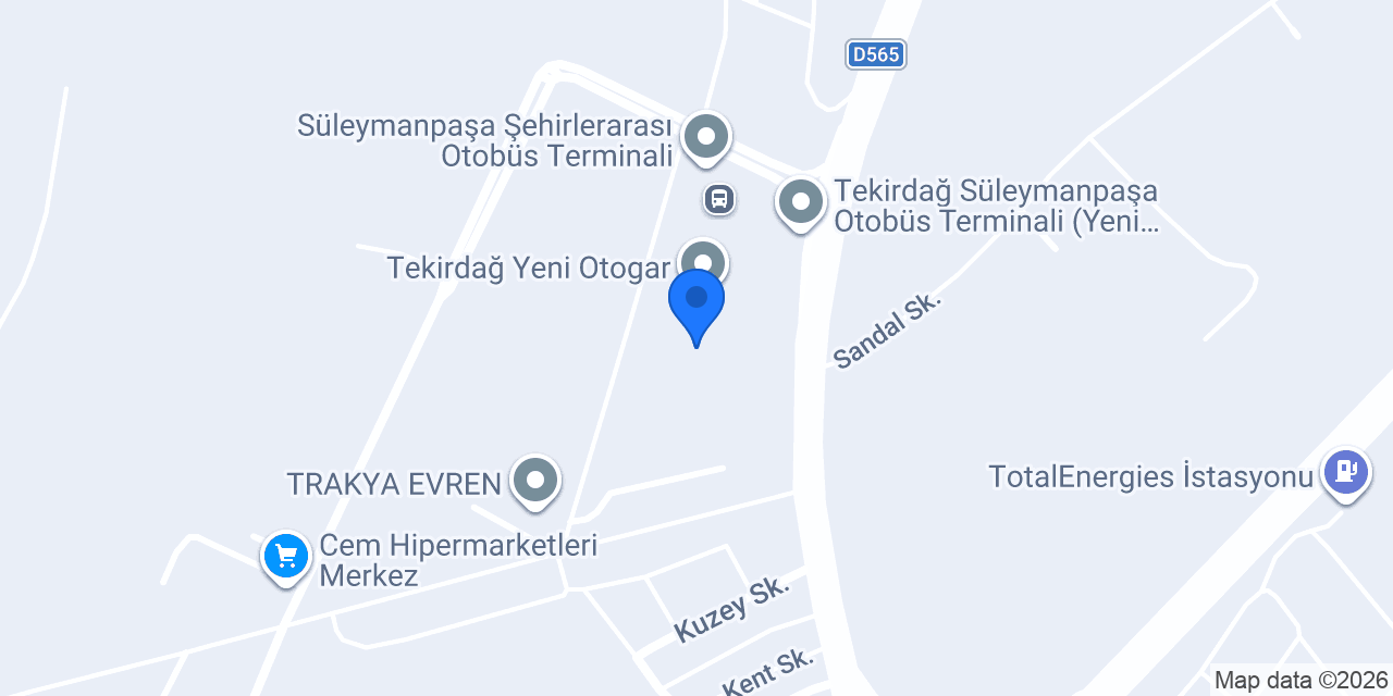 Trakya Vip Tekirdağ Otogar konumu