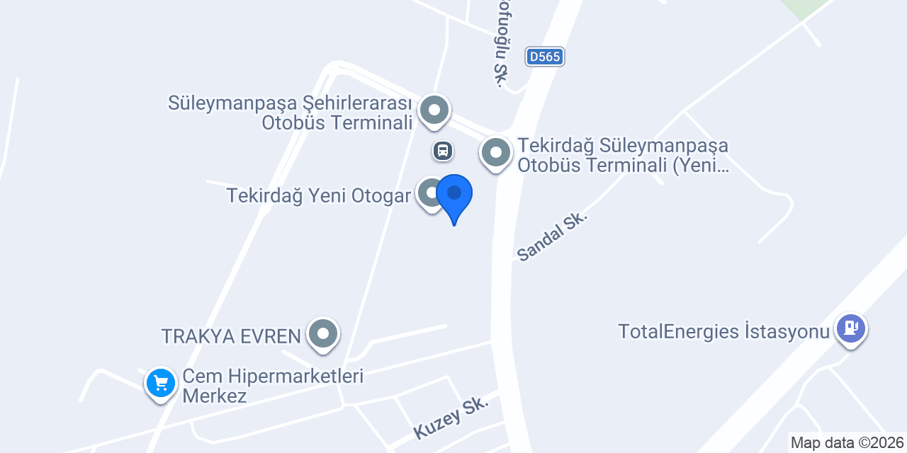 Tekirdağ Kâmil koç konumu