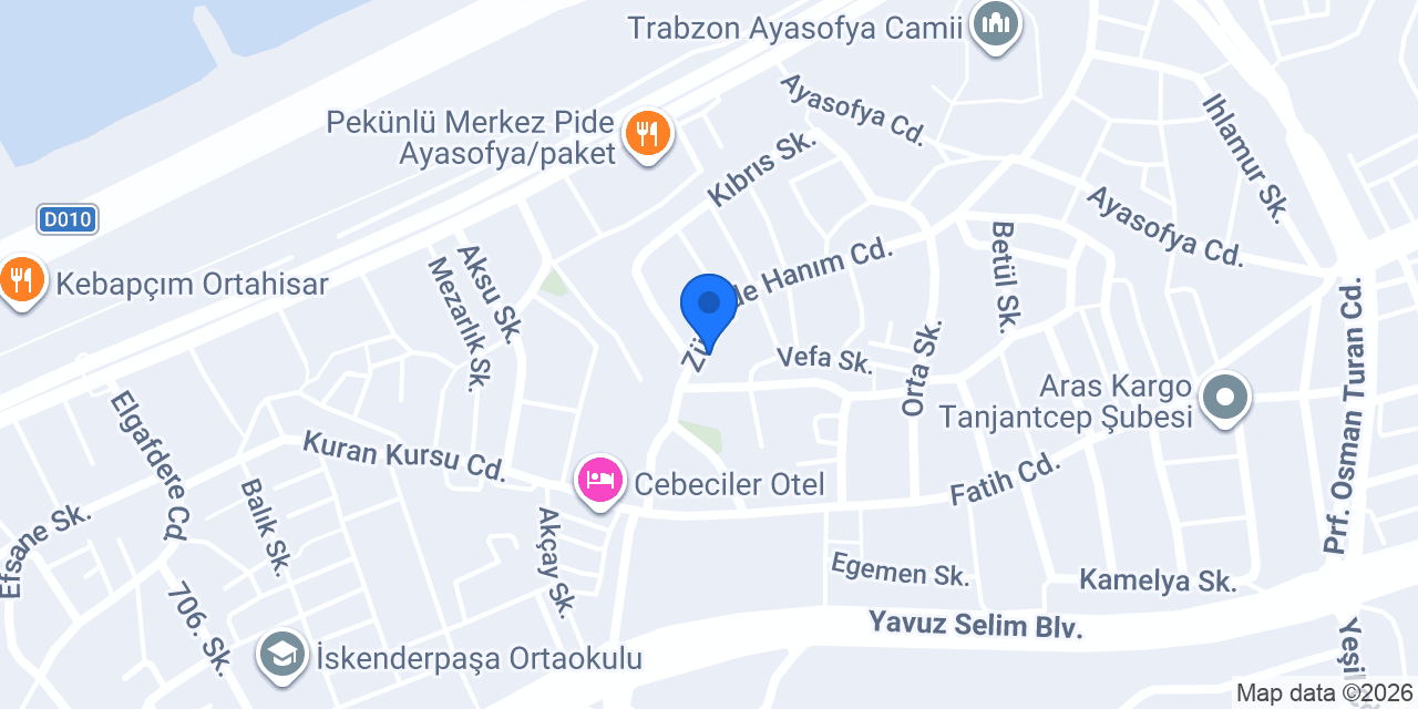 Trabzon 7/24 Tekel konumu