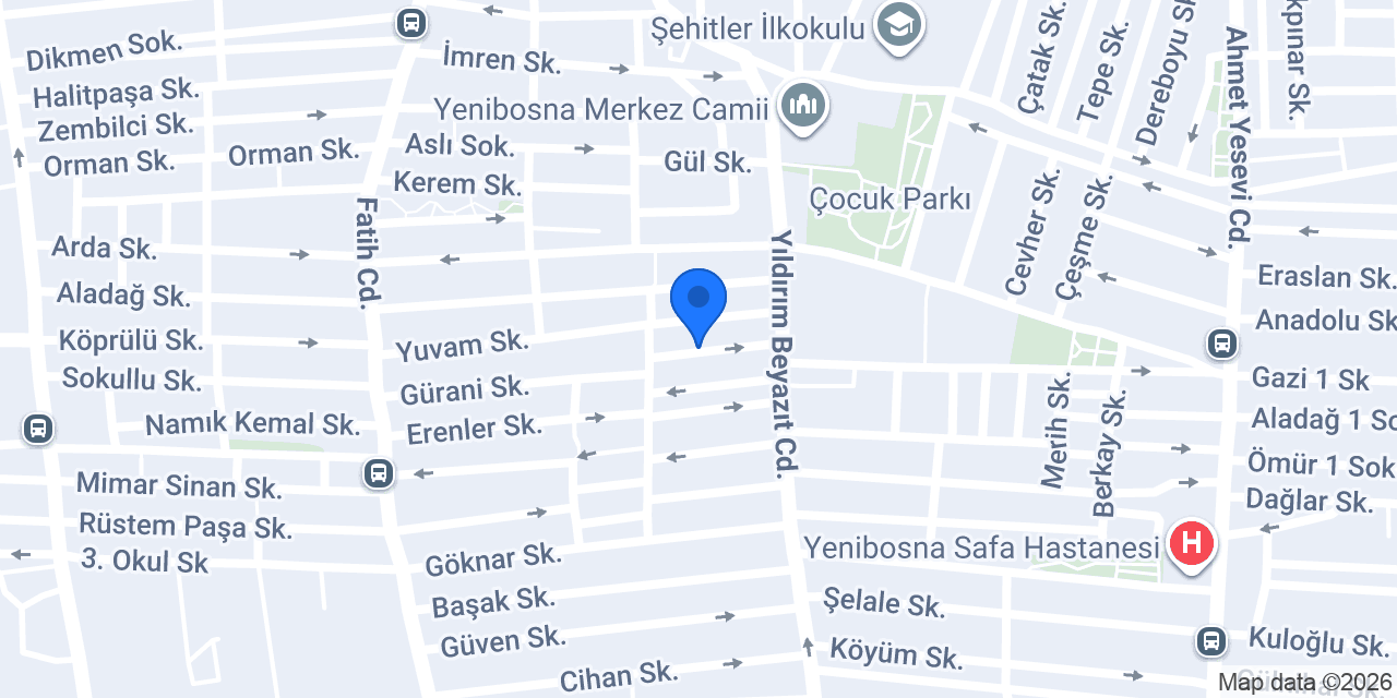 Yenibosna Hostel konumu