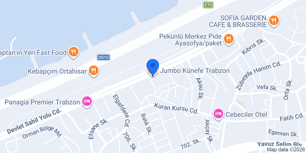 Jumbo Künefe Trabzon konumu
