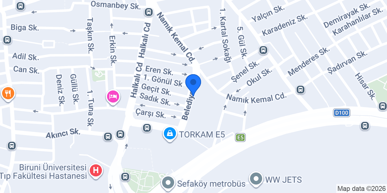SEFAKÖY METRO TURİZM konumu