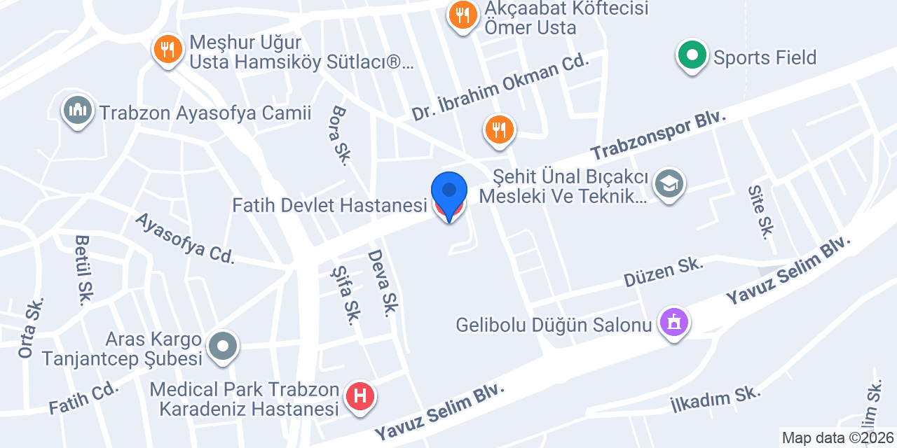 Fatih Devlet Hastanesi konumu