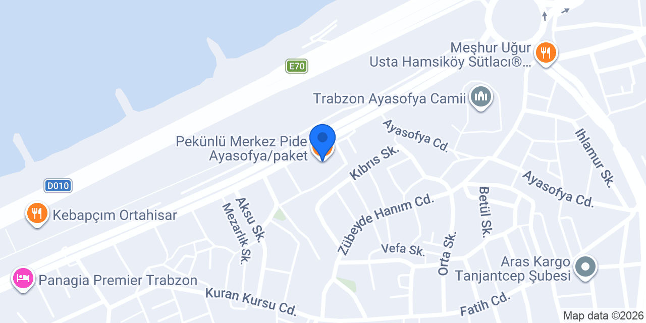 Pekünlü Merkez Pide Ayasofya/paket konumu