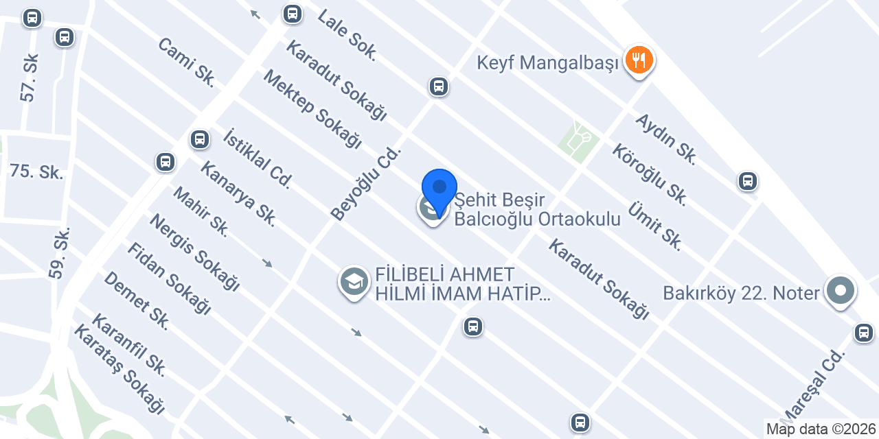 Şehit Beşir Balcıoğlu Ortaokulu konumu