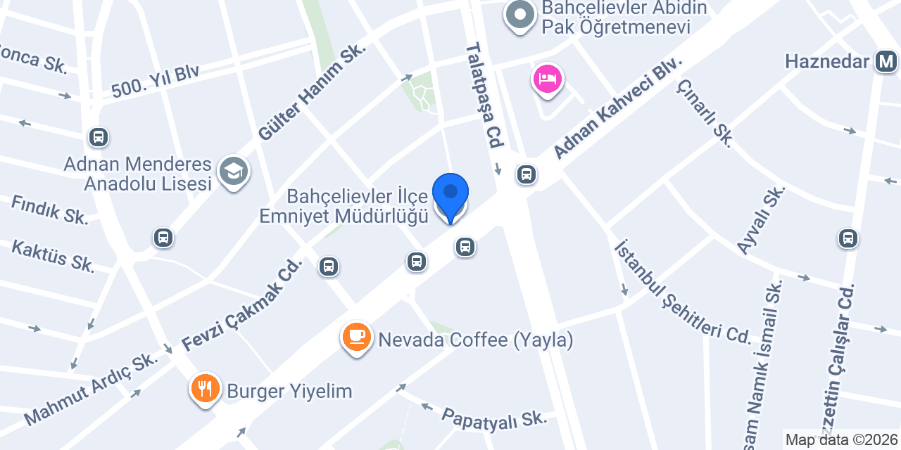 Bahçelievler İlçe Emniyet Müdürlüğü konumu