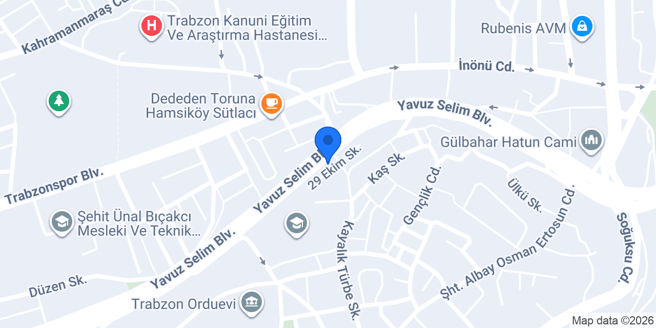 TRABZON TENTE konumu