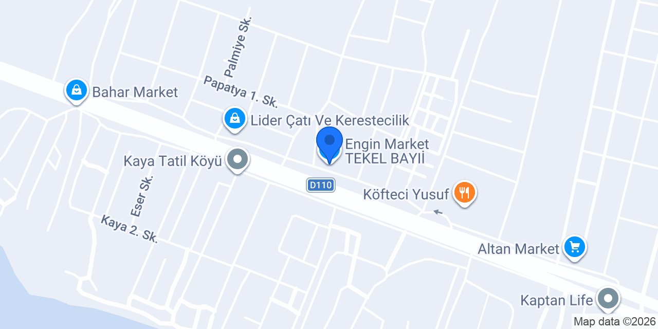 Engin Market TEKEL BAYIİ konumu