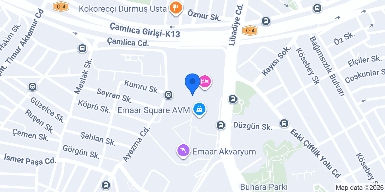 Pandora Emaar Square konumu