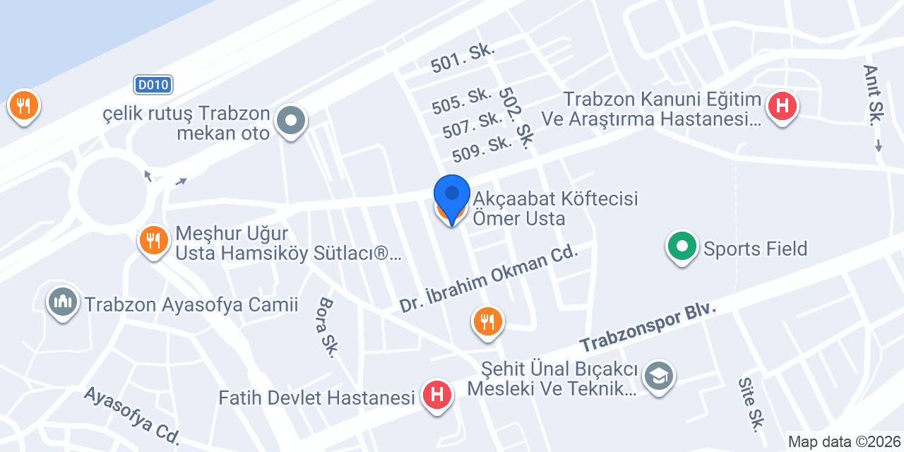 Akçaabat Köftecisi Ömer Usta konumu