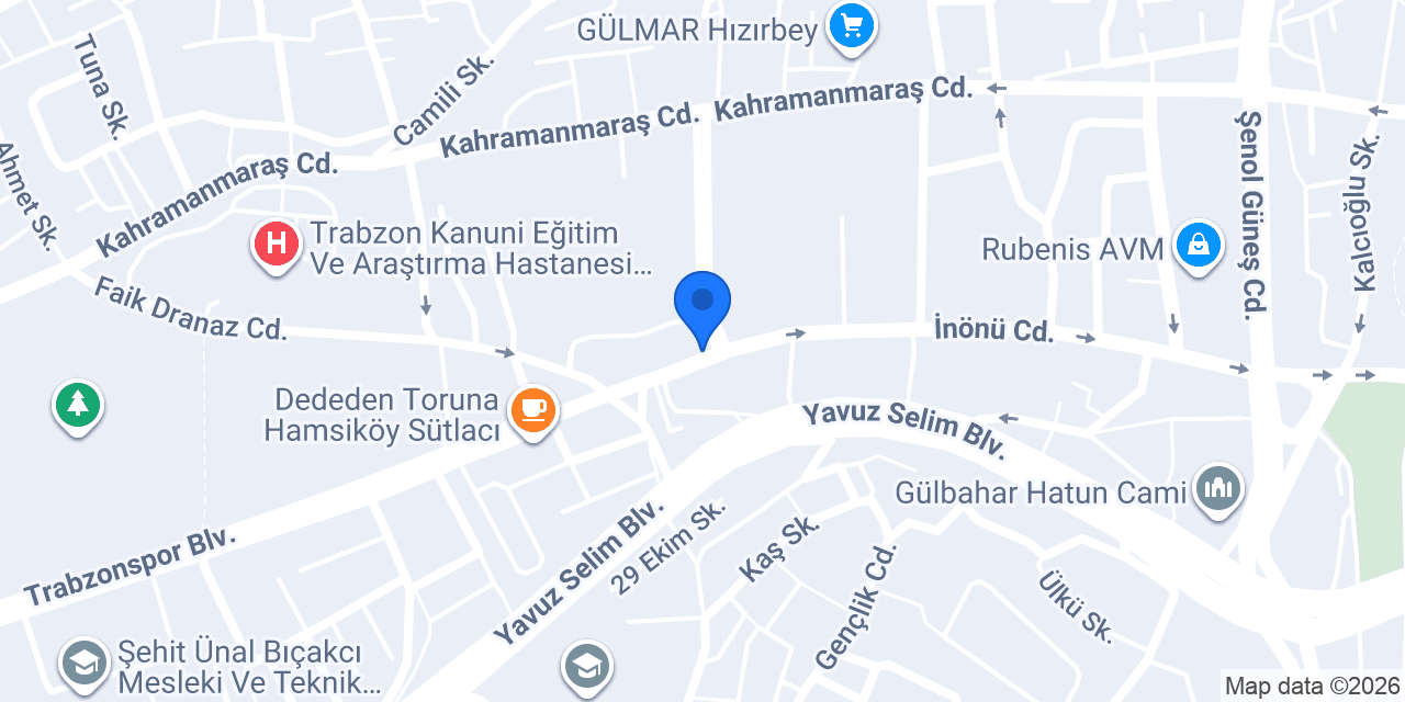 QNB Trabzon Stadyum Şubesi konumu