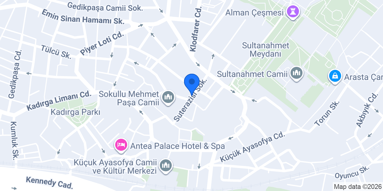 Hotel Daphne konumu