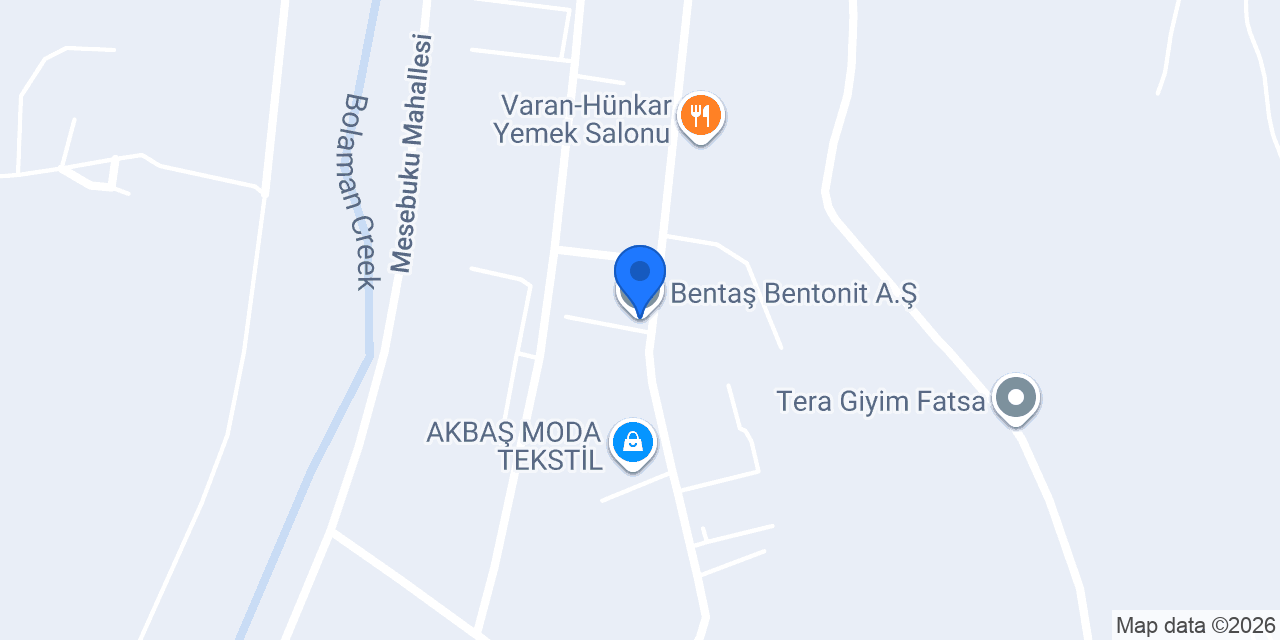 Bentaş Bentonit A.Ş konumu