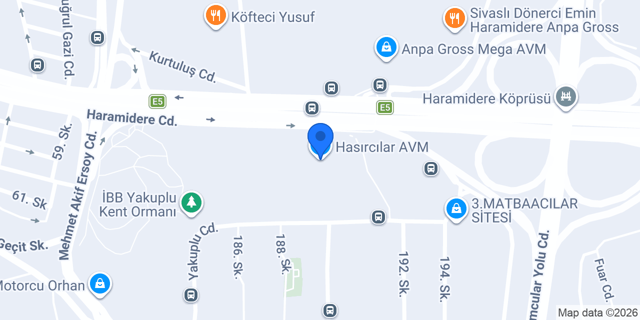 Hasırcılar AVM konumu