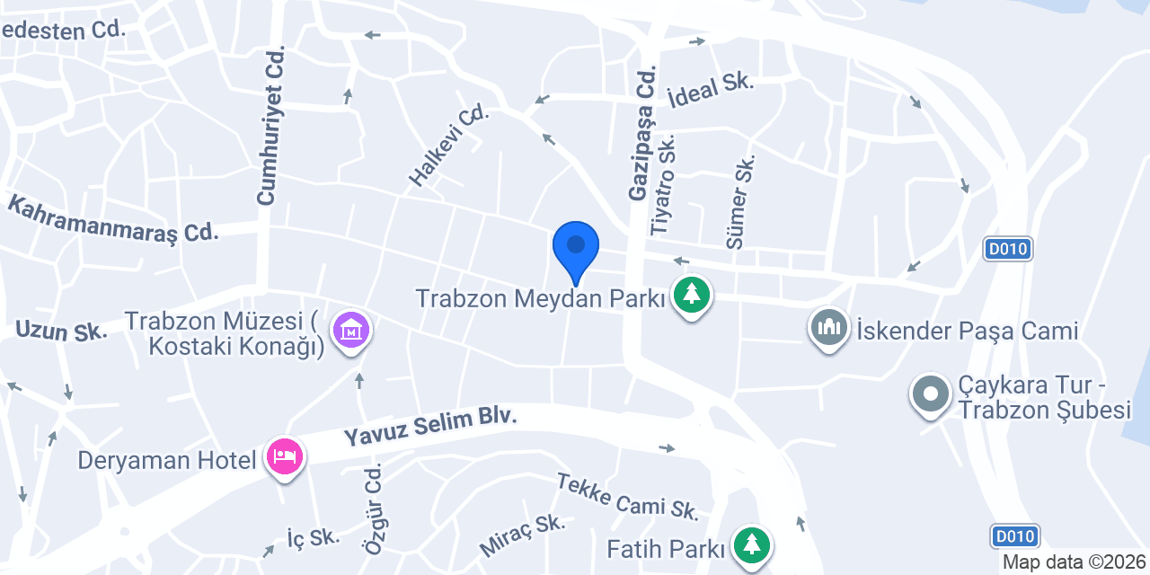 ARİFOĞLU TRABZON Şube konumu