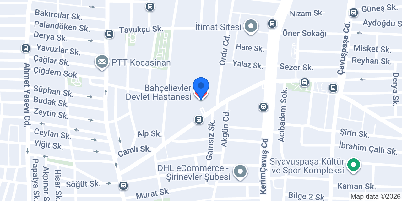Bahçelievler Devlet Hastanesi konumu
