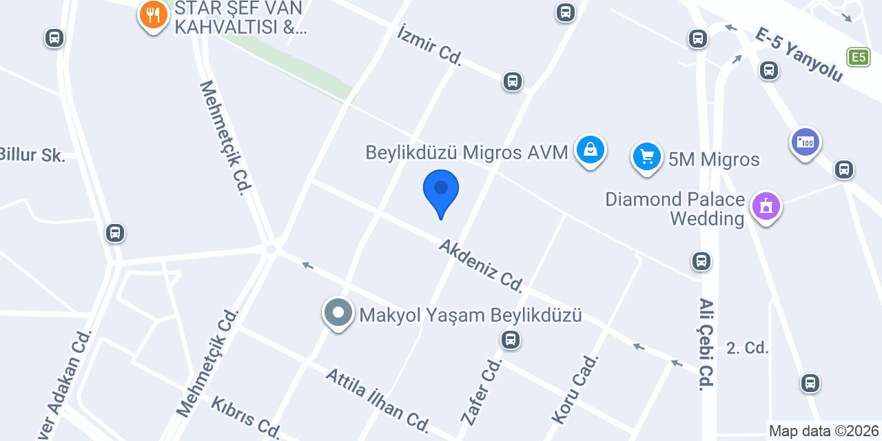 Beylikdüzü Binot Vip Akademi konumu