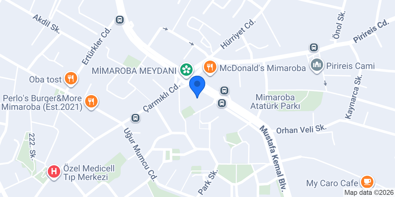 Oba Kitabevi Mimaroba konumu