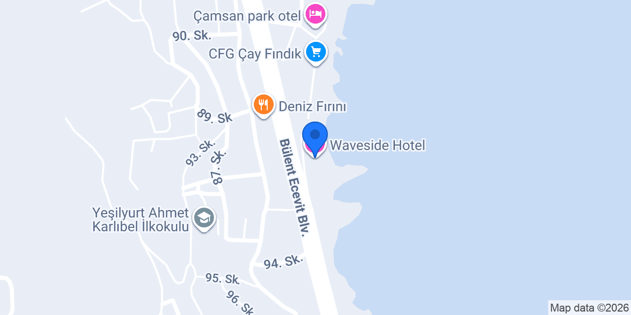 Waveside Hotel konumu