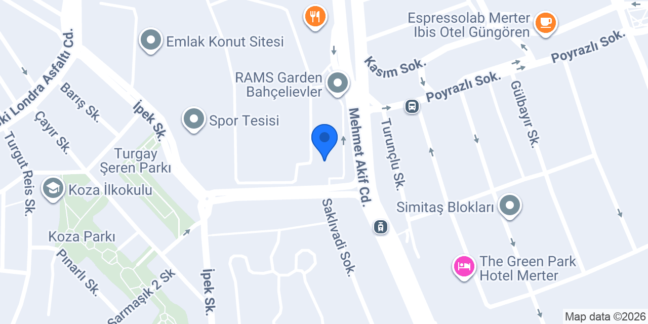 Künefehan Bahçelievler Rams Garden konumu