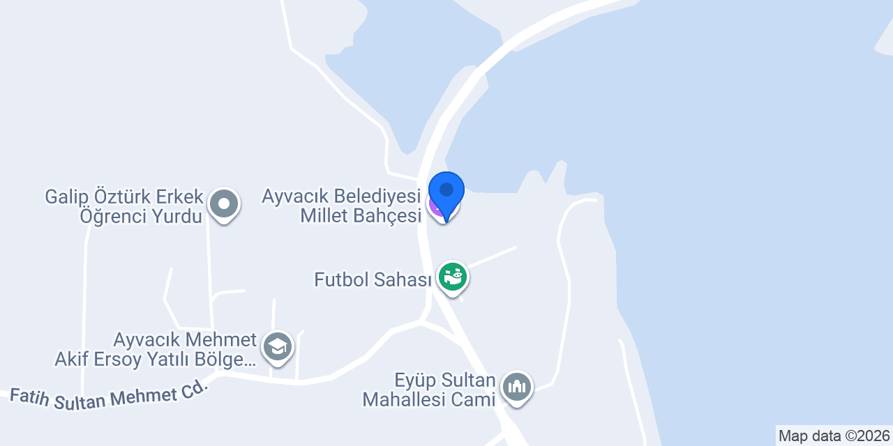 Ayvacık Belediyesi Millet Bahçesi konumu
