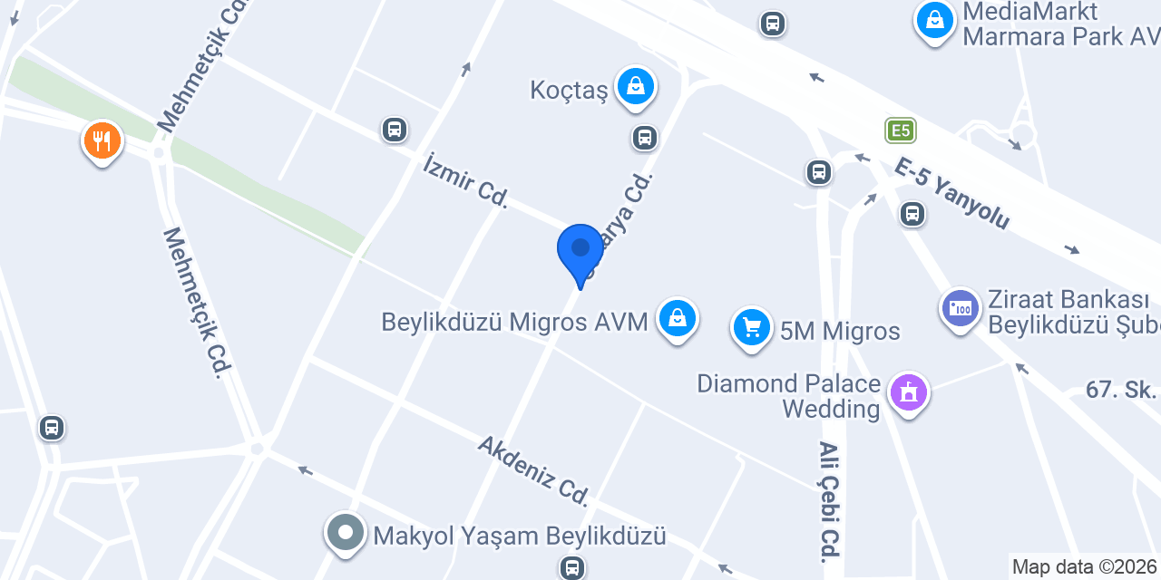 Yapı Kredi - Beylikdüzü E-5 Şubesi konumu