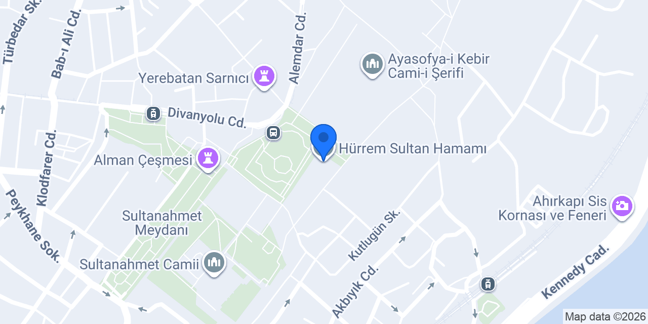 Hürrem Sultan Hamamı konumu