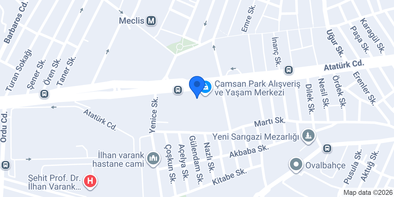 Evidea Çamsan Park AVM konumu
