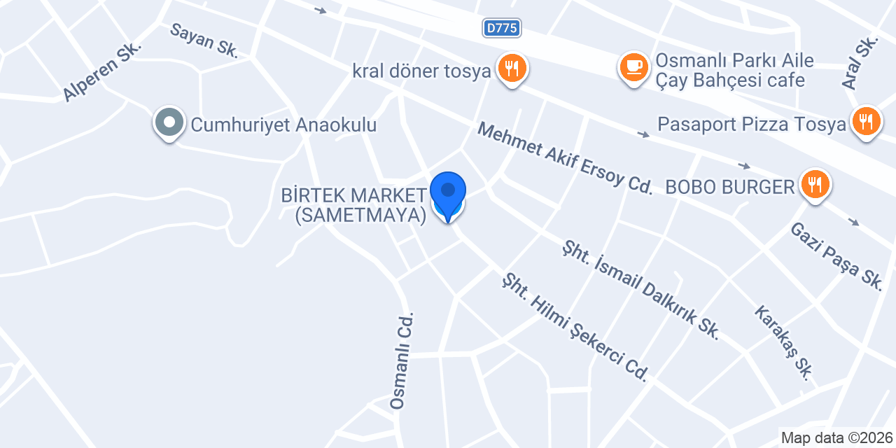 BİRTEK MARKET (SAMETMAYA) konumu