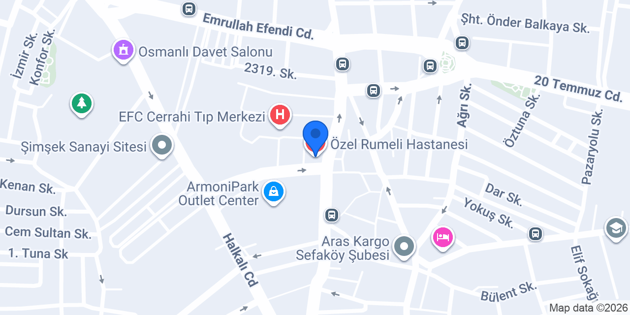 Özel Rumeli Hastanesi konumu