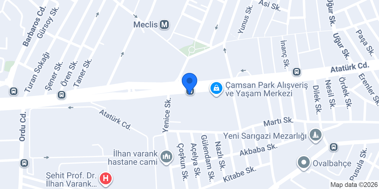 Vandal Çamsanpark Avm konumu