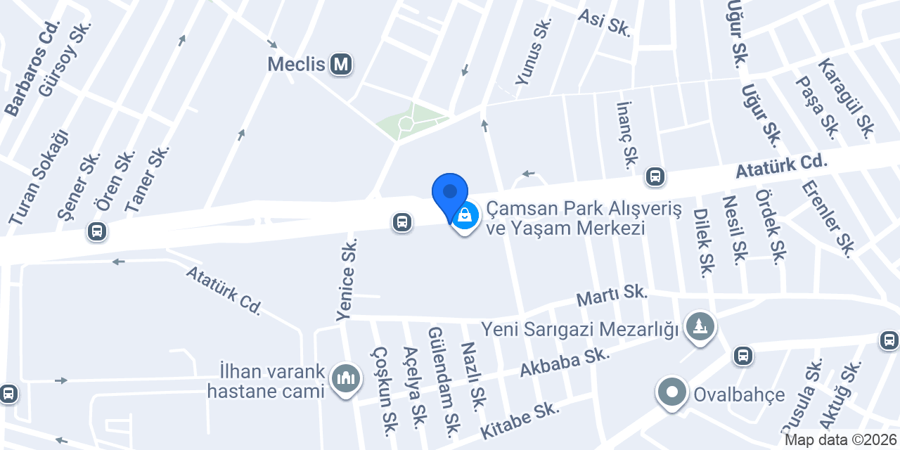 ebebek Çamsan Park AVM konumu