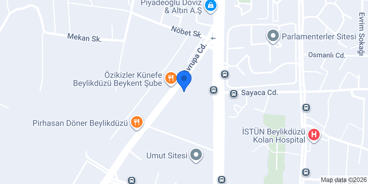 Beylikdüzü Ayak Bakım Merkezi konumu