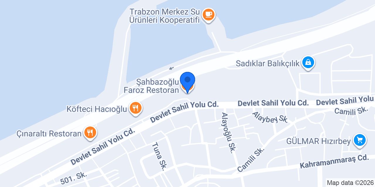 Şahbazoğlu Faroz Restoran konumu
