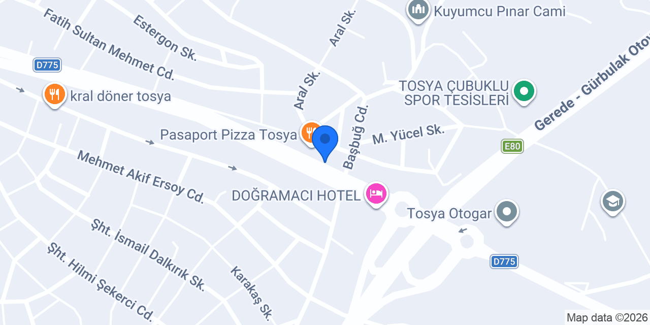 Metro Turizm Tosya konumu