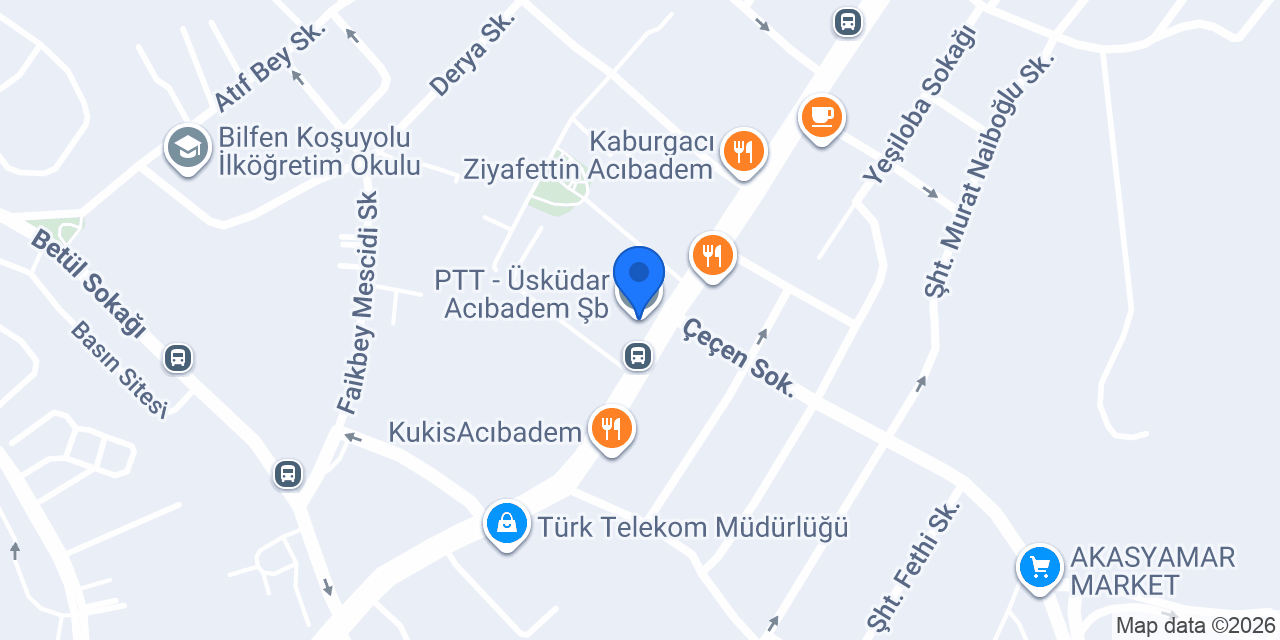 PTT - Üsküdar Acıbadem Şb. konumu