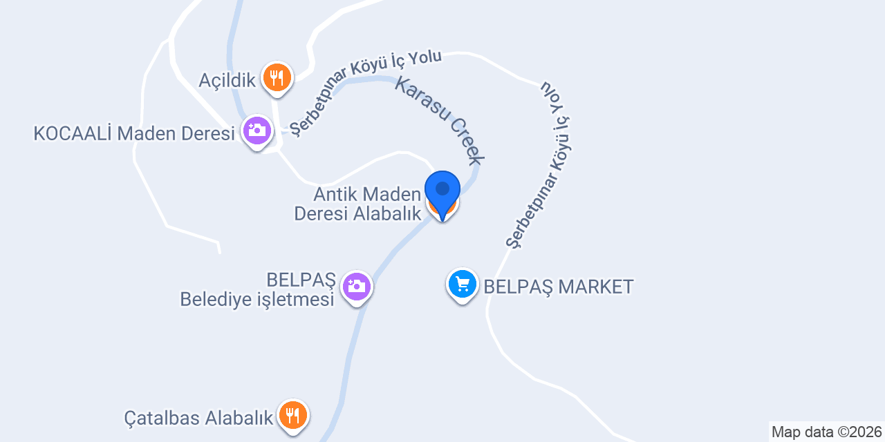 Antik Maden Deresi Alabalık konumu