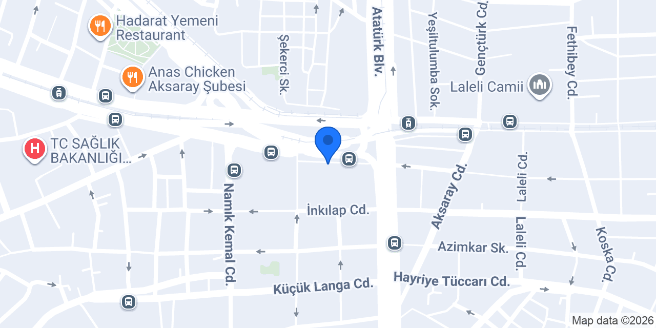 Yapı Kredi - İstanbul Aksaray Şubesi konumu