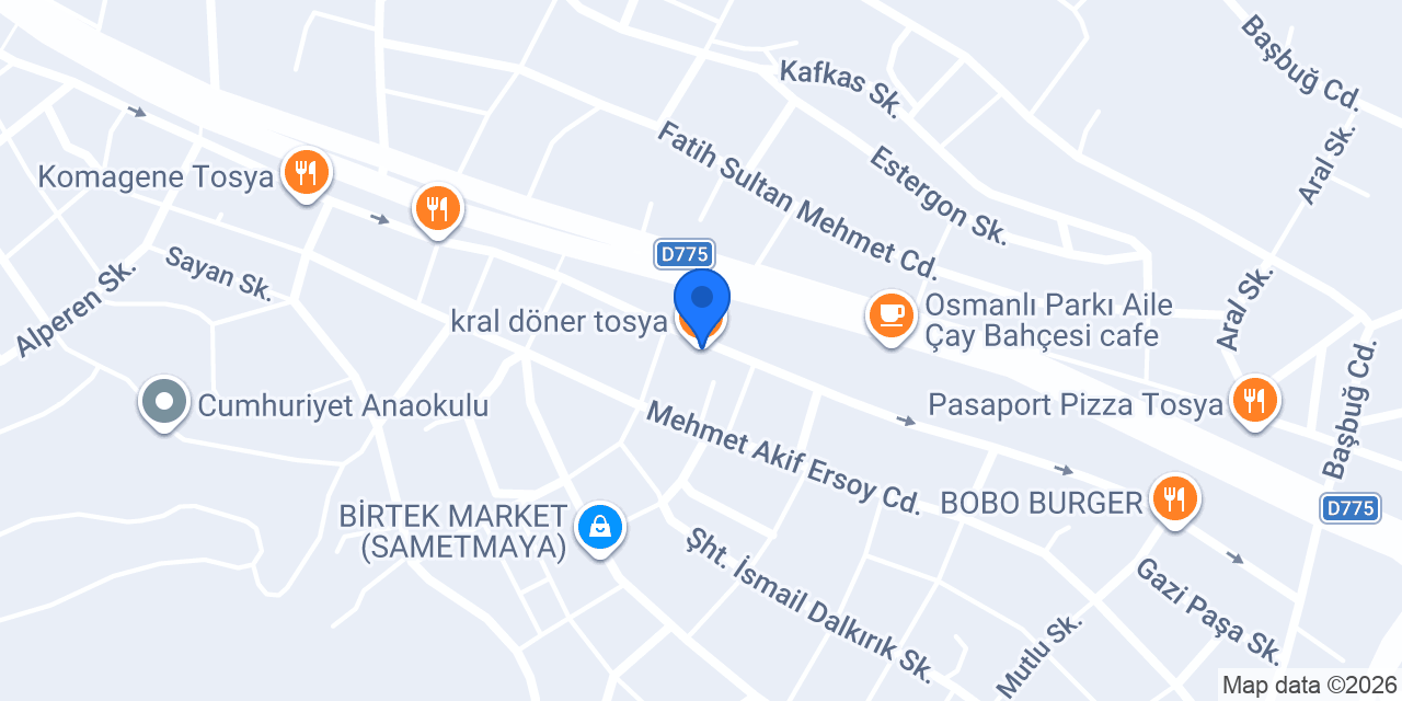 kral döner tosya konumu