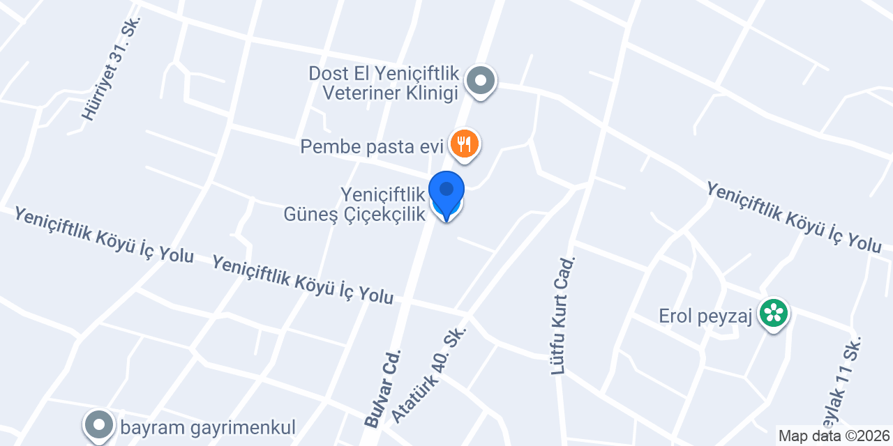 Yeniçiftlik Güneş Çiçekçilik konumu