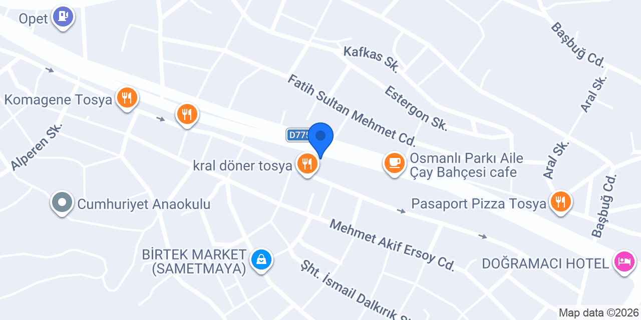 Çınaraltı Cafe konumu