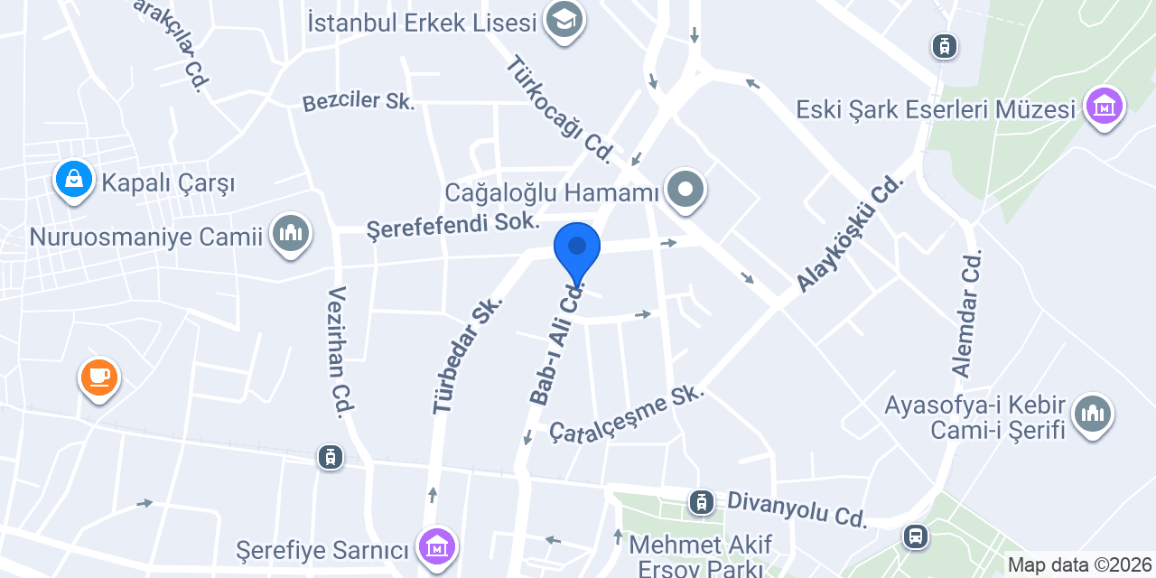 TDV İstanbul Cağaloğlu Kitabevi konumu